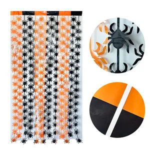 Colorfast and Waterproof Full Spider Rain Curtain for Halloween Decoration Party Wall Decorations