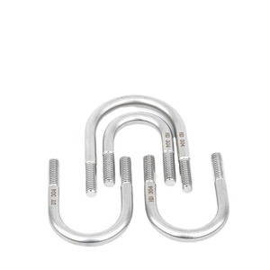 Boulons en U en acier inoxydable 304 M6 M8 M10 M12 de qualité industrielle, colliers de serrage pour tuyaux, utilisation en construction, finition passivée - Product Image 1
