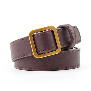 À la mode en métal noir <span class=keywords><strong>sans</strong></span> aiguille boucle ronde dames jeans ceinture - Product Image 3