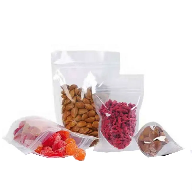 160 Micron Clear Stand Up Transparant Voedsel Plastic Zakken Rits Verpakking Spice Plastic Zakken