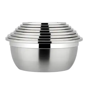 Multi size stainless steel #201 mirror polishing deep mixing bowl salad bowl