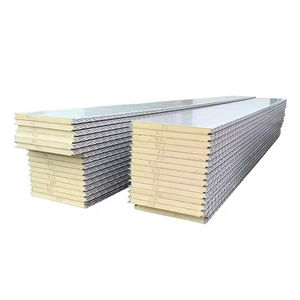 단열 방화 암면 PIR 폴리우레탄 PU 지붕 금속 벽 패널 조립식 창고용 샌드위치 패널 - Product Image 6