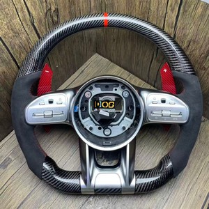 Volant en fibre de carbone pour <span class=keywords><strong>Mercedes</strong></span> Benz W206 W205 W204 W222 W223 W213 W177 W463 <span class=keywords><strong>AMG</strong></span> GT GLS63 GLE63 SL63 G63 <span class=keywords><strong>A45</strong></span> C63 E63 - Product Image 5