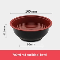 Bols jetables en plastique de style japonais pour sushis, pâtes, fruits de mer, boîtes à lunch, soupes de nouilles froides, avec couvercles, vente en gros pour plats à emporter