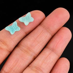 Cabochon Papillon en Amazonite Naturelle 10x8 MM pour la Fabrication de Bijoux, Pierre Précieuse Turquoise Polie - Product Image 2
