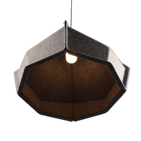 Abat-jour suspendu acoustique en feutre PET gris, design moderne, LED blanc chaud, Ra90, angle de faisceau 60°