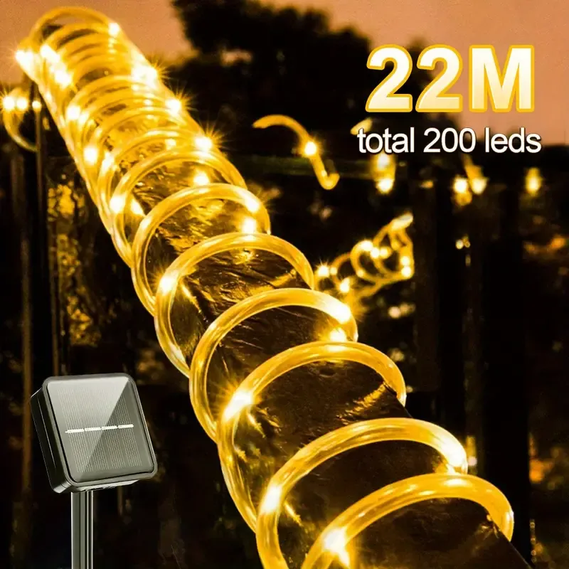 Solar String Lights Outdoor Waterproof LED 66ft 33ft Rope Lights Solar Powered,8 Modes Fairy Lights · image 5