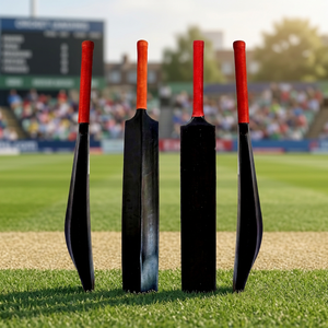 Bate de Críquet de Fibra de Carbono, Mango Rojo, Hoja Negra, Duradero, Ligero, Ambidiestro, Grosor de 13-16 mm, Equipo Deportivo - Product Image 2