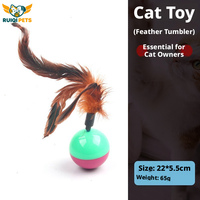 Mainan Kucing Tumbler Plastik Warna-warni dengan Suara Ayam Jago, Alat Hiburan Mandiri untuk Anak Kucing