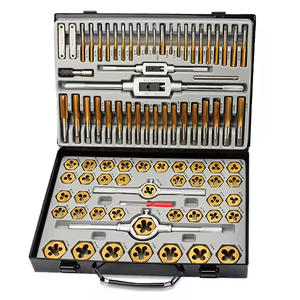 Ensemble d'outils de taraudage <span class=keywords><strong>et</strong></span> de filtrage métriques HSS 86 pièces, kit de taraudage <span class=keywords><strong>et</strong></span> de filtrage en acier au carbone standard, outil de filetage manuel - Product Image 1