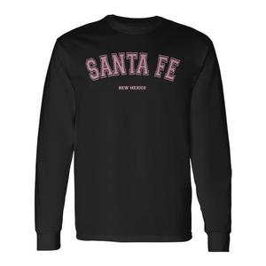 T-shirt a maniche lunghe Santa Fe New Mexico stile college rosa - Product Image 1