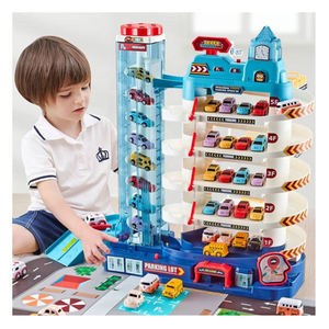 Samtoycn <span class=keywords><strong>Garage</strong></span> de stationnement électrique multi-niveaux à assembler soi-même, jouet en plastique à fente à l'échelle 1:64 pour enfants de 5 à 14 ans et plus - Product Image 1