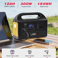 Station d'alimentation portable solaire USB AC pour voiture 150W/300W 154Wh, rechargeable, avec éclairage LED d'urgence, station de secours pour le camping