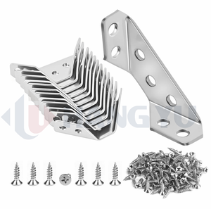 Support d'angle multifonctionnel en acier inoxydable Support fixe en <span class=keywords><strong>bois</strong></span> triangulaire pour accessoires de mur rideau - Product Image 1