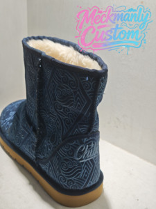 Botas de Nieve Meckmanly Personalizadas con Estampado Azul, Altura hasta el Tobillo, Punta Redonda, Cálidas para Invierno, Suela de Goma para Mujer - Product Image 2