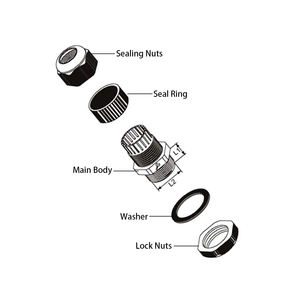 <span class=keywords><strong>Presse</strong></span>-étoupes d'entrée de câble étanche PG-16 en plastique électrique WZUMER - Product Image 2