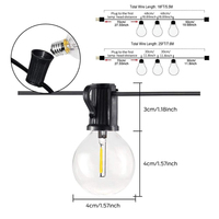 Guirnalda de Luces LED G40 para Decoración Navideña de Jardín, Exterior, Camping, Resistente al Agua, con Certificación SAA