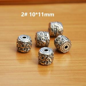 Tibetan Silver <b>Spacer</b> Beads Cloud Pattern Barrel Shape Handmade DIY Jewelry Bracelet Components 6mm Z015 - Product Image 3