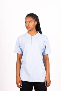 Oltex Trading Top Quality 100% Organic Cotton 220 Grams Knit Medium Fit Chambray <b>Blue</b> Short Sleeve Banff <b>Polo</b> <b>Shirt</b> - Product Image 2