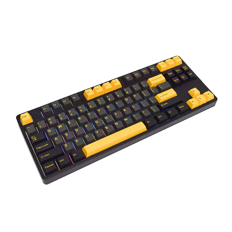 87 Teclas Mecânica Gaming Teclado Rgb Led Rainbow Backlit Teclado Com Fio Com Interruptores Vermelhos Para Windows Gaming Pc