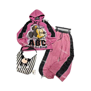 Sudadera con capucha vintage desgastada de hombros caídos, corte holgado y ajustado, forrada, 100% algodón French Terry, estampado digital, bordado, efecto ácido, para invierno - Product Image 1