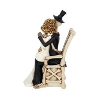 Offre Spéciale : Statuette de Squelette Mariés Gothiques, Figurine de Couple en Résine, Décoration d'Intérieur, Ornement Crâne de Couple pour Halloween