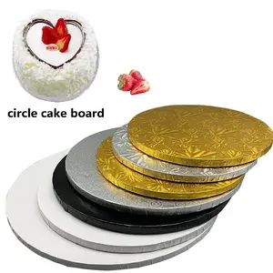 Taartbord Ronde Voet Wit Zilver Gouden Zwarte Cake Drums Groothandel Matte Laminering Cake Basisbord