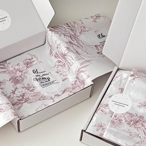 Textured <strong>Tissue</strong> Paper with <strong>Custom</strong> Branding for Tactile Apparel Packaging - Product Image 1