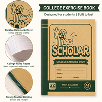 Cahier d'exercices scolaire africain OEM, agrafé, ligné anglais, couverture en carton blanc, pour la pratique en classe, direct usine