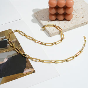 Cadena de Eslabones de Acero Inoxidable Chapada en Oro de 18K al por Mayor, Joyería de Moda, Collares para Mujer, Accesorios, P193039 - Product Image 5