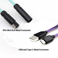 Kabel Mouse Mini Xlr Metal Yc8 Connector Paracord, Kabel Keyboard, Keyboard Mekanik, Kabel USB ke Type C Berbentuk Spiral