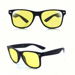 Lunettes de soleil carrées tendance pour femmes et hommes avec logo personnalisé, verres jaunes pour vision nocturne, lunettes de conduite de nuit pour hommes - Product Image 6