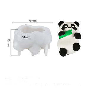 Molde de cubitos de hielo de Panda colgante silicona DIY 3D Panda café leche té fabricante de cubitos de hielo molde fácil liberación fabricante de cubitos de hielo - Product Image 1