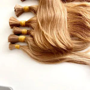 Wholesale Nature Blonde Human Hair Extensions Russian Virgin Unprocessed Hair Bulk