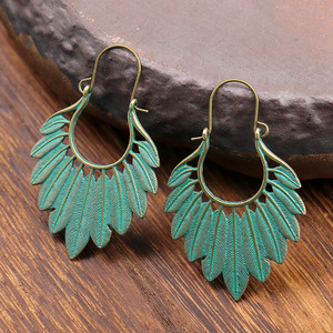 Bohemia Alloy <b>Drop</b> Earrings Geometric Design Antique <b>Bronze</b> Plated Women's Fashion Dangle Earrings - Product Image 4