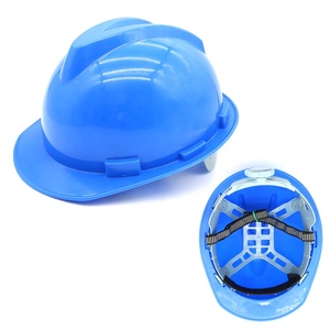 หมวกกันน็อคพลาสติกสำหรับผู้ชายหมวกแข็งทรงเปลือกหอย HDPE สีน้ำเงินชนิด V ปรับได้เพื่อความปลอดภัยในการป้องกันแรงงาน - Product Image 3