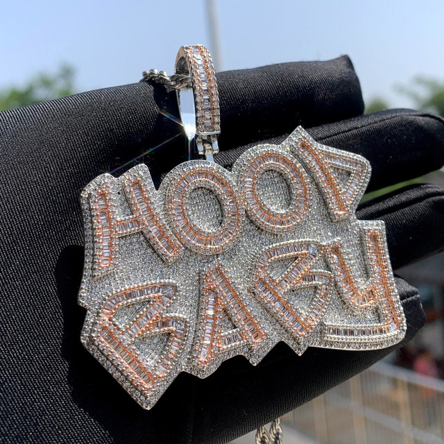 YYN Fashion New Supply Copper Hood Baby English Letter Pendant Zircon Hip-Hop Couple Necklace
