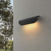 Lampe murale LED extérieure longue et étroite en aluminium, étanche, écoénergétique, durable, 2700K, blanc chaud doux, diffuseur en verre borosilicate