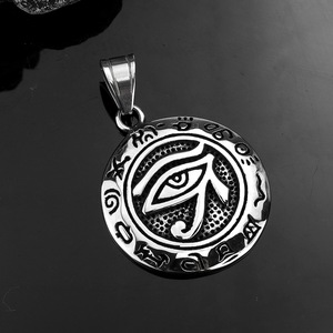 Collar con Colgante de Ojo de Horus de Acero Inoxidable para Hombre, Diseño Geométrico de una Sola Cara, Joyería de Moda - Product Image 4