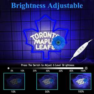 لوحة قيقب ليد لافتة نيون تعمل بمنفذ USB ديكور جداري للفريق الرياضي ديكور جداري لغرفة النوم هدية مثالية لمحبي الهوكي-منظر طبيعي للأولاد - Product Image 4