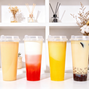 <span class=keywords><strong>Gobelet</strong></span> en plastique à fond rond anti-fuite avec couvercle, gobelets en plastique personnalisés pour milkshake et cold brew - Product Image 2