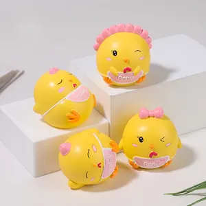 Креативные милые маленькие желтые курицы в форме мультфильма, декоративные мини-украшения, настенные настольные дисплеи, подарки на день рождения