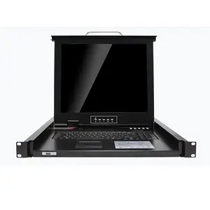 KVM del fornitore Della Cina di 17 pollici 1U rack mount VGA 4 port KVM console LCD KVM switch