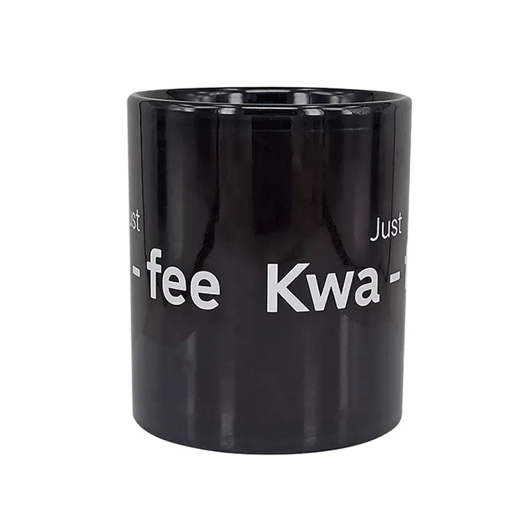 Diy personalizado 11oz subolmação xícara de café preta e caneca importação da china