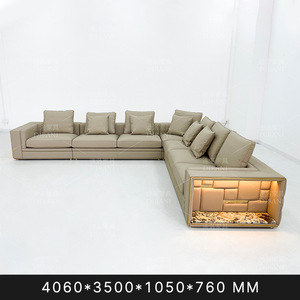 Sofá Babylon de una plaza, estilo ligero y lujoso de Foshan, muebles de sala de estar, diseño italiano, personalización de alta gama en PU - Product Image 5
