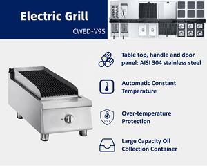 Barbecue électrique <span class=keywords><strong>professionnel</strong></span> Chefwin Hotel, <span class=keywords><strong>grill</strong></span> en <span class=keywords><strong>pierre</strong></span> <span class=keywords><strong>de</strong></span> <span class=keywords><strong>lave</strong></span> pour cuisine - Product Image 3