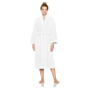 Peignoir unisexe en coton blanc pour hommes et femmes, respirant, doux, pour spa, hôtel, vêtements de détente - Product Image 4