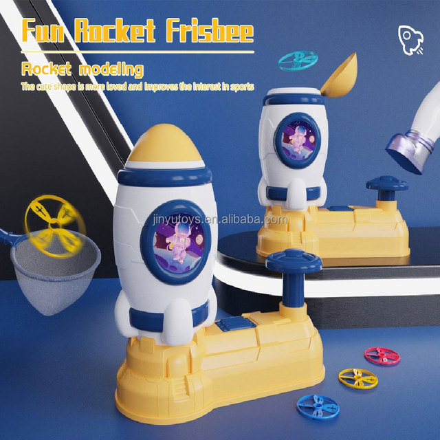 Good Quality Custom Flying Disc Space Rocket for Kids Toys Children's Outdoor Sports Flying Saucer Flying Disc Launcher Rocket