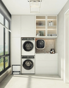 Gabinete de lavandería moderno del fabricante de muebles personalizados <span class=keywords><strong>para</strong></span> <span class=keywords><strong>lavadora</strong></span> y gabinete Gabinete de fregadero de lavandería de baño - Product Image 5