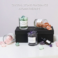 Diffuseur de parfum bouteille en verre liquide avec huile essentielle diffuseur de pierre de roche en cristal d'arôme